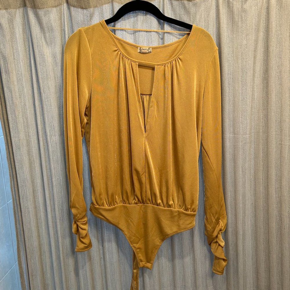 Free People Gold Bodysuit